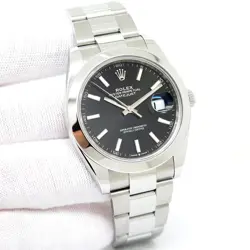 ROLEX 126300 DATEJUST 41 WITH BLACK STICK DIAL ON OYSTER