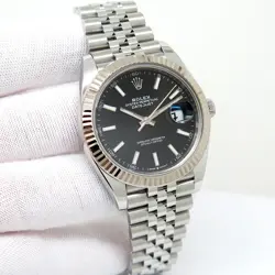 ROLEX 126334 DATEJUST 41 WITH BLACK STICK DIAL ON JUBILEE