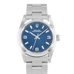 ROLEX OYSTER PERPETUAL 31 67480 BLUE ARABIC STEEL OYSTER LADIES WATCH