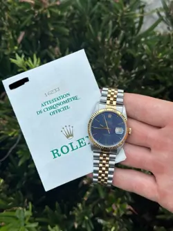 1993 ROLEX DATEJUST REF 16233 TWO-TONE BLUE DIAL COMPLETE SET