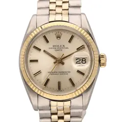 ROLEX DATE 1500 STEEL & GOLD 34MM WATCH, VINTAGE 1967