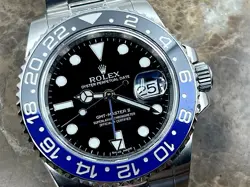 ROLEX GMT MASTER 2 BLACK BLUE 40MM AUTOMATIC BATMAN WITH BOX PAPERS CARD