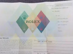 GENUINE ORIGINAL ROLEX  PAPER FOR 16610 GUARANTEE PAPER SERIAL 2004