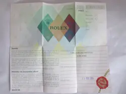 GENUINE ORIGINAL ROLEX  PAPER FOR 168623 GUARANTEE PAPER SERIAL