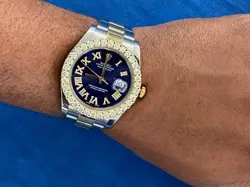 ROLEX 11633 DATE JUST ROMAN NUMERALS DATEJUST REAL DIAMOND BEZEL