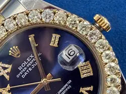 Rolex 11633 Date Just Roman Numerals Datejust Real Diamond Bezel