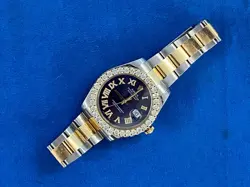 Rolex 11633 Date Just Roman Numerals Datejust Real Diamond Bezel