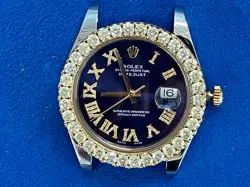 Rolex 11633 Date Just Roman Numerals Datejust Real Diamond Bezel