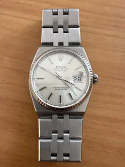 ROLEX DATEJUST OYSTERQUARTZ 17014 36MM STEEL WHITE GOLD FLUTED