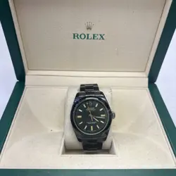 ROLEX MILGAUSS 116400GV PVD OYSTER BRACELET WITH SILVER BEZEL W/ROLEX BOX