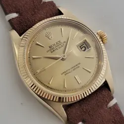 MENS ROLEX OYSTER REF 6605 DATEJUST 14K SOLID GOLD 36MM 1950S AUTOMATIC RA480B