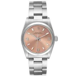 Rolex Oyster Perpetual Midsize Salmon Dial Steel Ladies Watch 67480