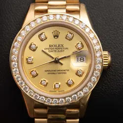 PRESIDENTIAL ROLEX DATEJUST 69178 26MM CHAMPAGNE DIAL DIAMOND WATCH, 1.25CT