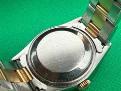 1990s Vintage Rolex 15223 Date 34mm 18K Yellow Gold Steel White Roman Dial Watch