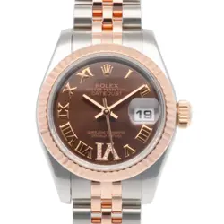 ROLEX DATEJUST WATCHES 179171 STAINLESS STEEL K18 PINK GOLD RANDOM DIAMONDS USED