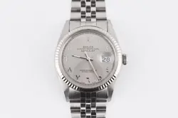 ROLEX DATEJUST REF.16014 STAINLESS STEEL & WHITE GOLD 36MM GRAY ARABIC DIAL