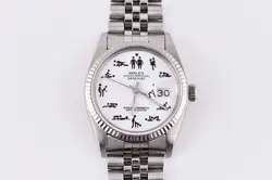 ROLEX DATEJUST REF.16014 STAINLESS STEEL & WHITE GOLD 36MM WHITE KAMASUTRA DIAL