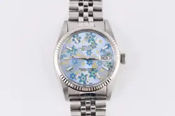 ROLEX DATEJUST REF.16014 STAINLESS STEEL & WHITE GOLD 36MM FLORAL DIAL