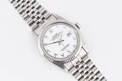 ROLEX DATEJUST REF.16014 STAINLESS STEEL & WHITE GOLD 36MM WHITE ARABIC DIAL