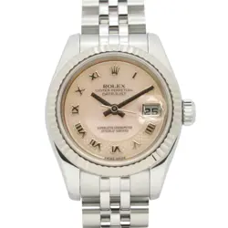 ROLEX DATEJUST D WRIST WATCH 179174NRD AUTOMATIC 18KWG GOLD SS USED WOMEN