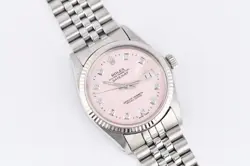 ROLEX DATEJUST REF.16014 STAINLESS STEEL & WHITE GOLD 36MM PINK DIAMOND DIAL