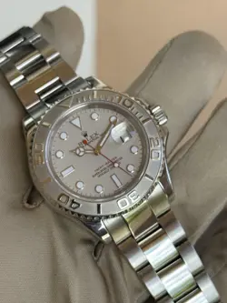 ROLEX YACHT MASTER 16622 40MM PLATINUM DIAL STAINLESS STEEL BOX COMPLETE SET