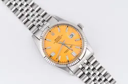 ROLEX DATEJUST REF.16014 STAINLESS STEEL & WHITE GOLD 36MM YELLOW DIAL
