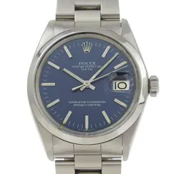 ROLEX 1500 CAL.1570 DATE WATCHES BLUEDIAL STAINLESS STEEL MECHANICAL AUTOM...