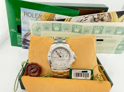 ROLEX YACHT MASTER 16622 40MM PLATINUM DIAL STAINLESS STEEL BOX PAPERS
