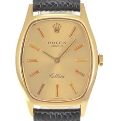 ROLEX CHERINI 3803 VINTAGE K18/LEATHER HAND WINDING LADIES WATCH A#141666