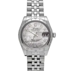 ROLEX DATEJUST 31 178344NR WHITE SHELL/DIAMOND WATCH 684036