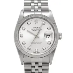 ROLEX DATEJUST 16234G SILVER/DIAMOND WATCH 681857