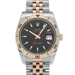 ROLEX DATEJUST TURN-O-GRAPH 116261 BLACK WATCH 681727