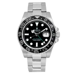 ROLEX GMT-MASTER II STEEL CERAMIC BEZEL BLACK DIAL AUTOMATIC MENS WATCH 116710LN