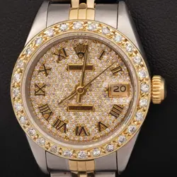 ROLEX DATEJUST 69173 WATCH 26MM TWO-TONE JUBILEE CHAMPAGNE DIAMOND DIAL, 2CT