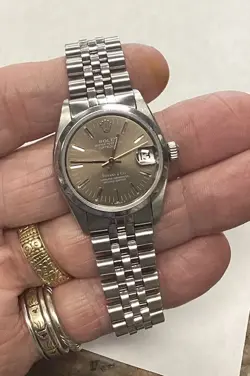 6824 MIDSIZE 31MM STAINLESS STEEL ROLEX DATEJUST BROWN TIFFANY DIAL