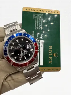 ROLEX GMT-MASTER II PEPSI SERIAL Z RARE REF 16710 WITH 40MM CARD