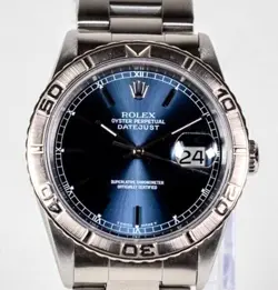 ROLEX DATEJUST TURN-O-GRAPH 16264 BLUE FACE 1996 WITH ORIGINAL BOX - BEAUTIFUL!