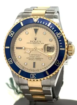 PRE-OWNED ROLEX SUBMARINER DATE 16613, 18K GOLD & STAINLESS STEEL WATCH, S105250
