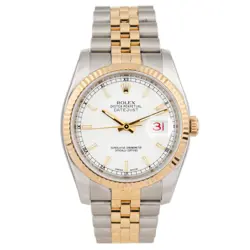 ROLEX DATEJUST 36 STAINLESS STEEL & YELLOW GOLD WHITE DIAL 36MM 116233 FULL SET