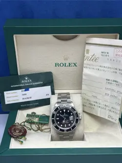ROLEX SUBMARINER VINTAGE 16800  OYSTER BRACELET 1985 BOX PAPERS SERVICE CARD
