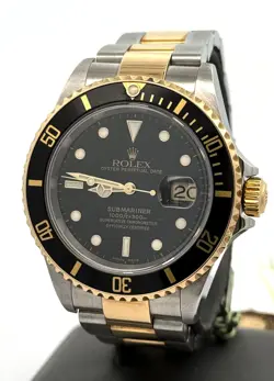 PRE-OWNED ROLEX SUBMARINER DATE 16613, 18K GOLD & STAINLESS STEEL WATCH, S104609