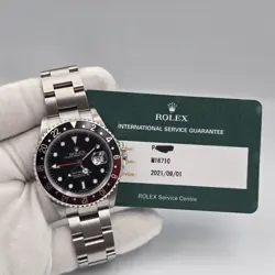 2021 RSC ROLEX GMT-MASTER II 16710 COKE SEL STEEL RED BLACK BEZEL 40MM WATCH
