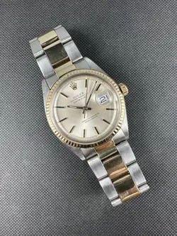 ROLEX DATEJUST 14K AND STEEL 36MM VINTAGE WATCH FROM 1973 ON OYSTER BRACELET