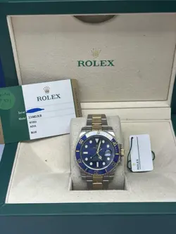 ROLEX SUBMARINER 116613LB BLUESY SS GOLD OYSTER BRACELET WITH BLUE DIAL BOX CARD