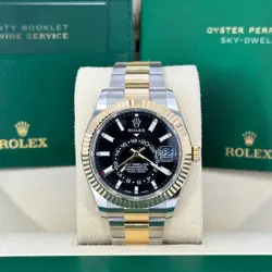 ROLEX SKY-DWELLER, 42MM BLACK DIAL, OYSTER TWO-TONE, 326933-0002, MINT 2022