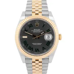 PAPERS ROLEX DATEJUST 41MM WIMBLEDON TWO-TONE 18K GOLD JUBILEE FLUTED 126333 BOX