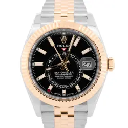 2023 PAPERS ROLEX SKY-DWELLER BLACK 18K YELLOW GOLD 42MM JUBILEE 326933 BOX