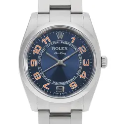 ROLEX AIR KING 114200 BLUE CONCENTRIC ARABIAN M NUMBER SECOND HAND MENS