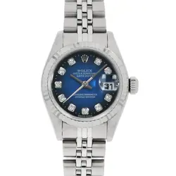 ROLEX DATEJUST 10P DIAMOND 69174G BLUE GRADATION U NUMBER SECOND HAND WOMEN